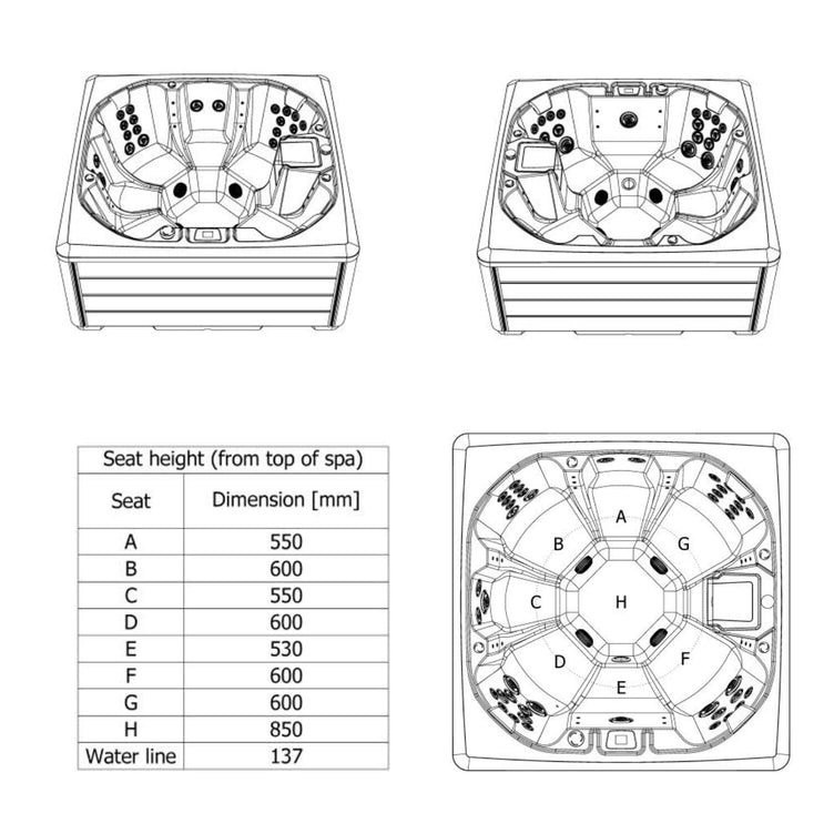 VikingBad POLARIS Utendørs massasjebad