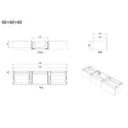 Vikingbad MIE DEMI Stav Servantskap Mål: B180x46x29 cm (3x60)