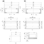 Vikingbad MIE DEMI Trend Sideskap Mål: B(60-90)xH46xD29 cm