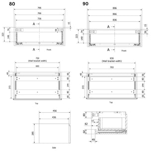 VikingBad MIE DEMI Trend Sideskap Mål: B(60-90)xH46xD29 cm