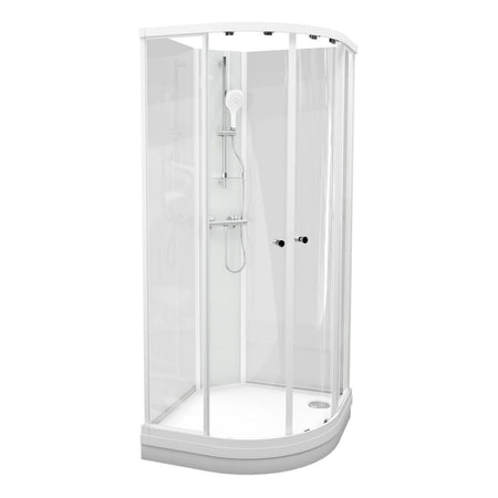 VikingBad Sofia Dusjkabinett Buet H210cm, Klare Bakvegger