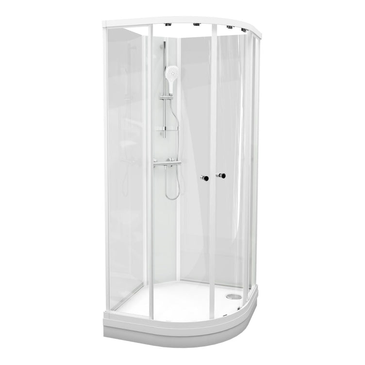 VikingBad Sofia Dusjkabinett Buet H210cm, Klare Bakvegger