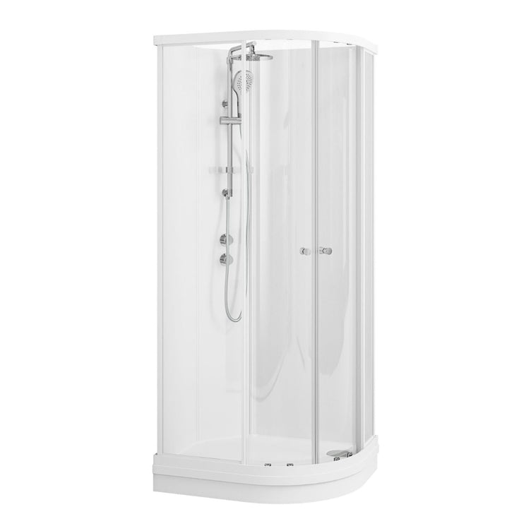 VikingBad Sofia Dusjkabinett Buet H210cm, Klare Bakvegger