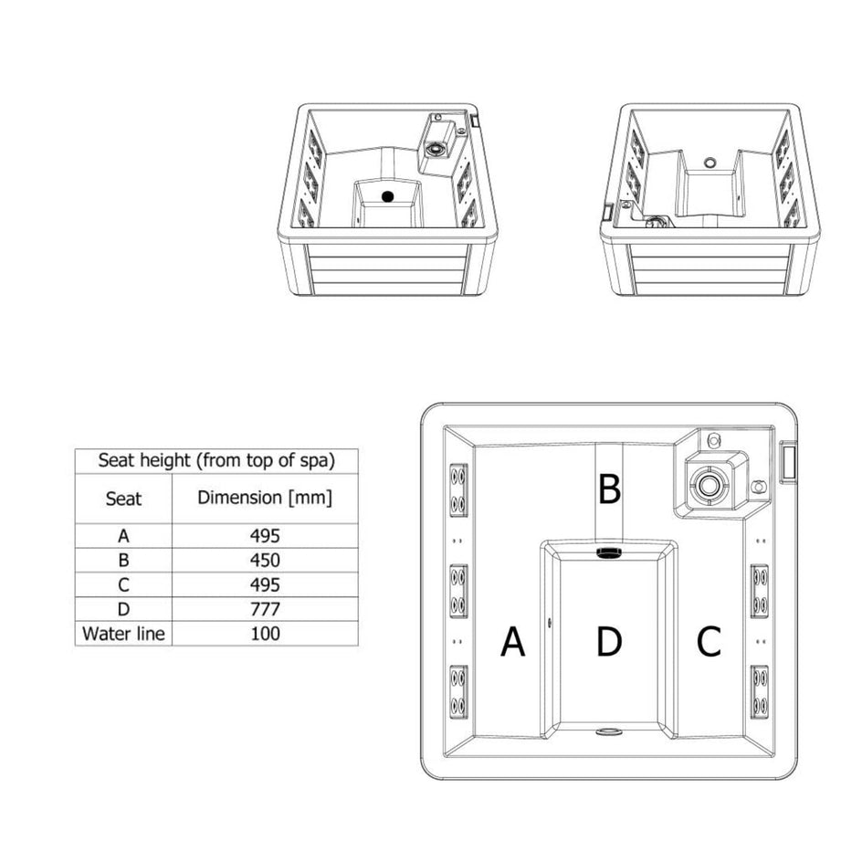 VikingBad Solglimt Utendørs massasjebad VikingBad Utendørs boblebad VB-116472