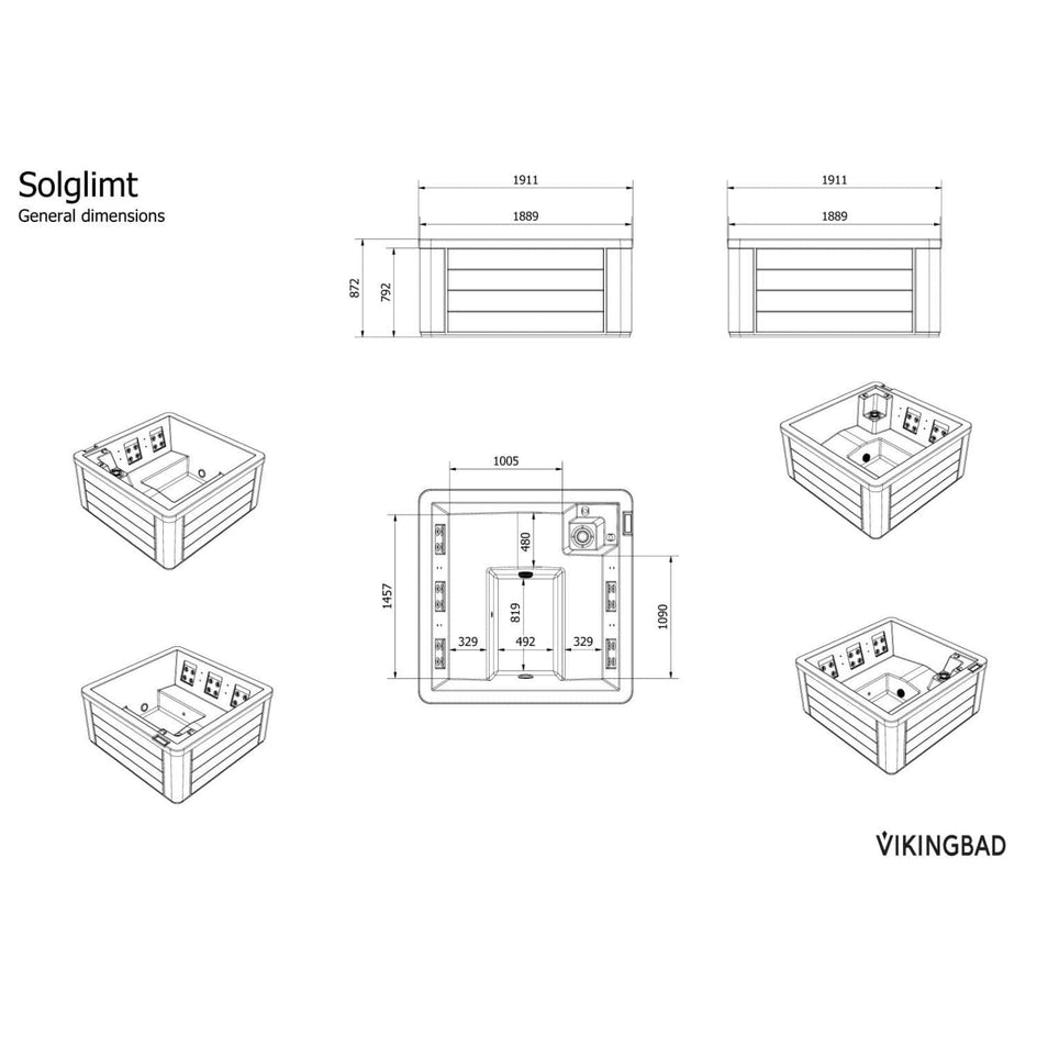 VikingBad Solglimt Utendørs massasjebad VikingBad Utendørs boblebad VB-116472
