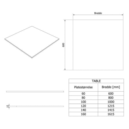 Vikingbad Solid Surface Benkeplate D60