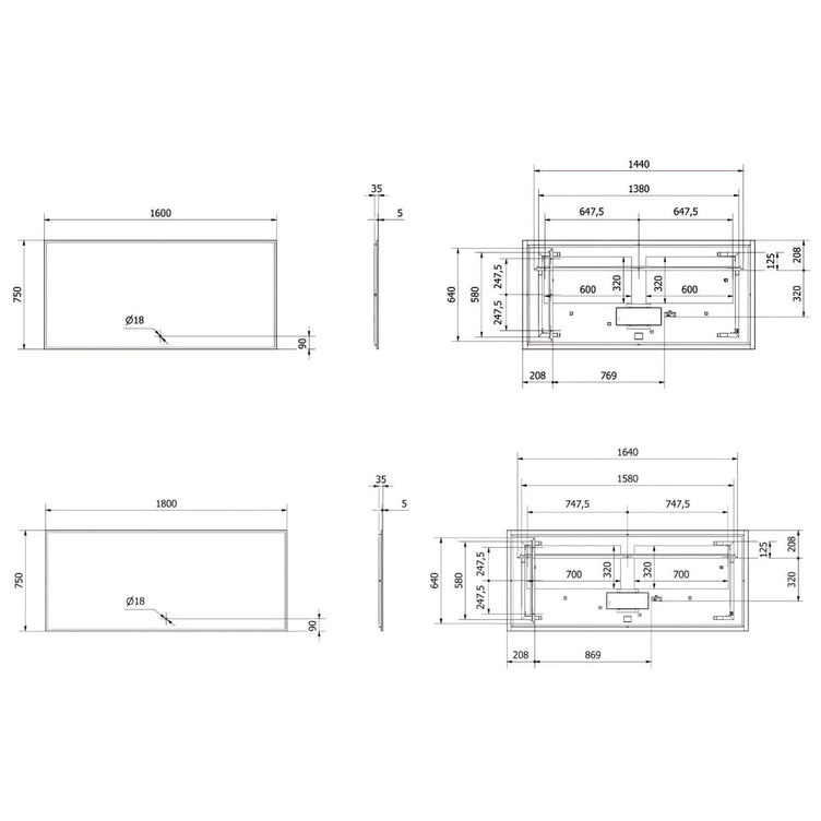 VikingBad Una Baderomsspeil m/LED