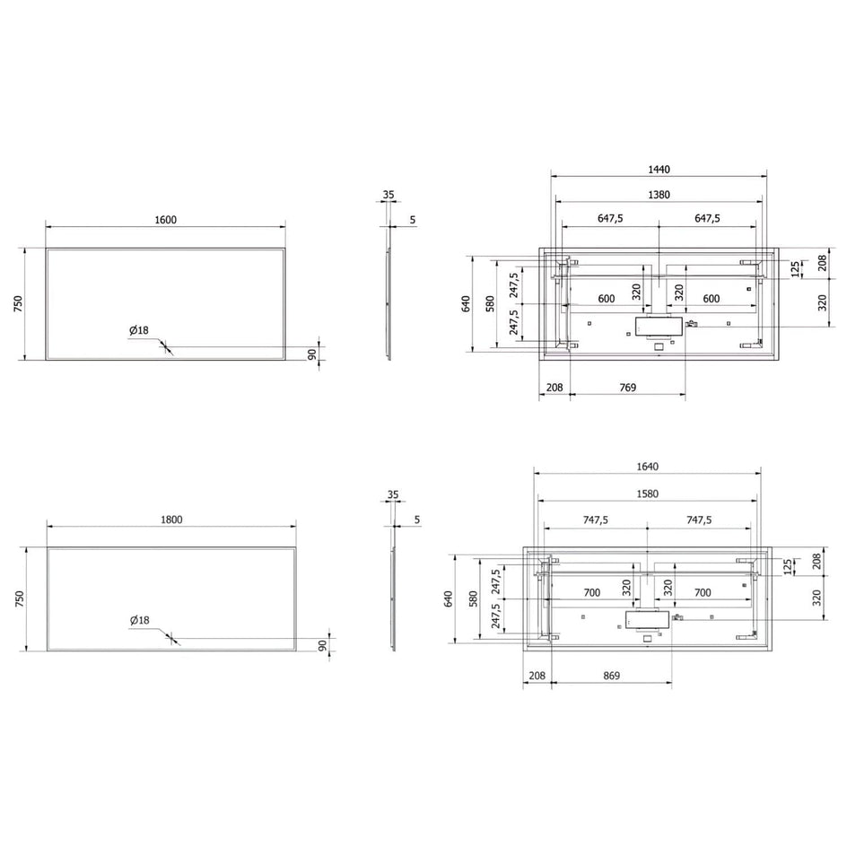VikingBad Una Baderomsspeil m/LED VikingBad Baderomsspeil
