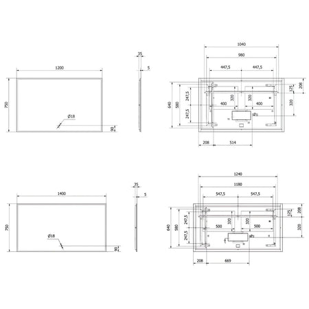 VikingBad Una Baderomsspeil m/LED