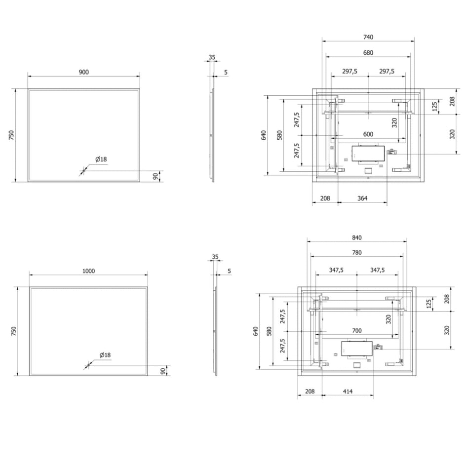 VikingBad Una Baderomsspeil m/LED VikingBad Baderomsspeil