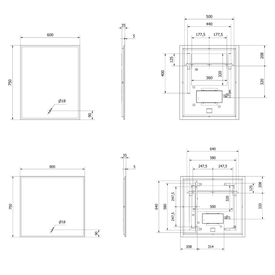 VikingBad Una Baderomsspeil m/LED VikingBad Baderomsspeil