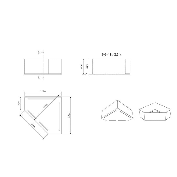 Vikingbad Vega Dusjhylle Hjørne