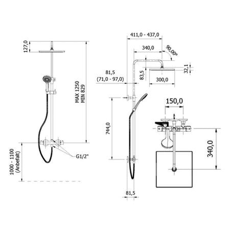 Vikingbad Vilde Rainshower Rett