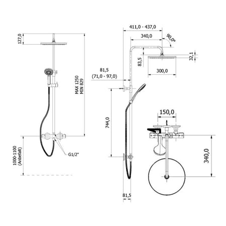 VikingBad Vilde Rainshower Rund