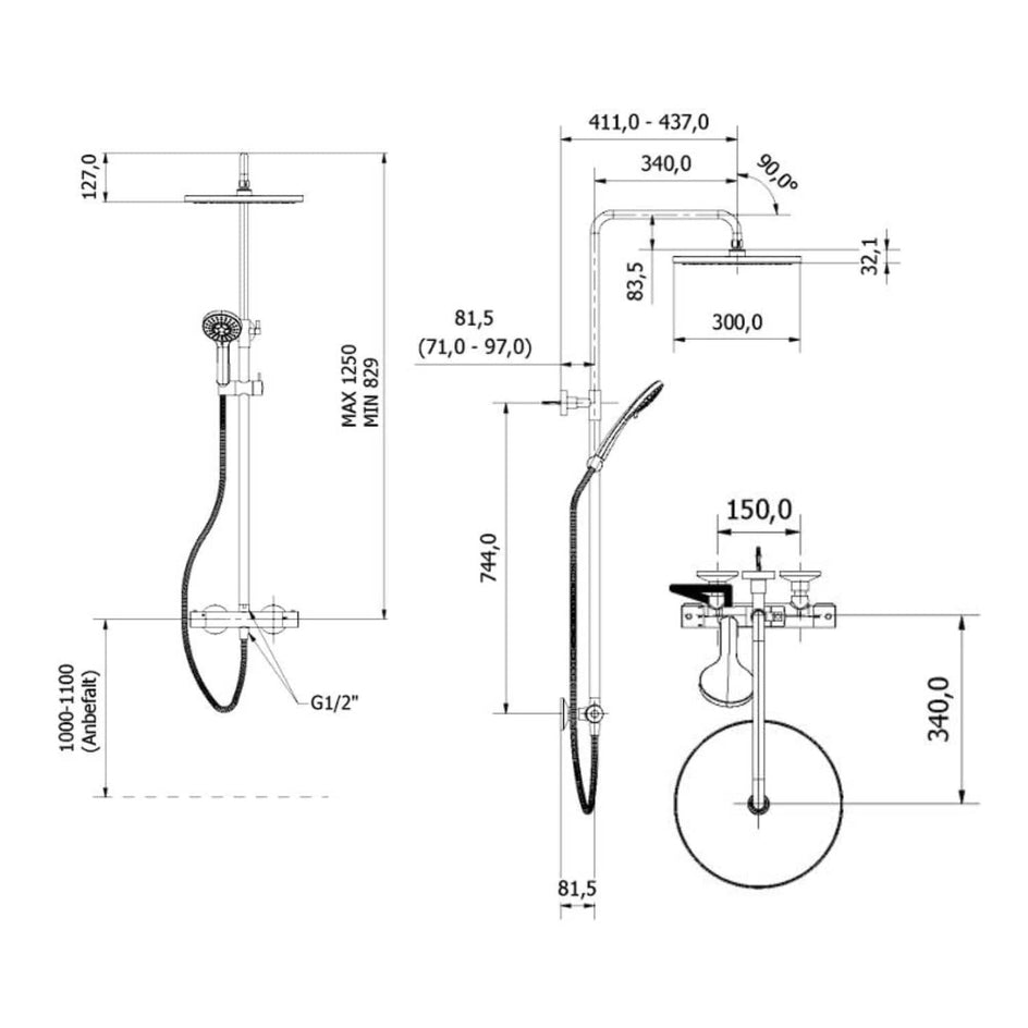 VikingBad Vilde Rainshower Rund VikingBad Takdusj