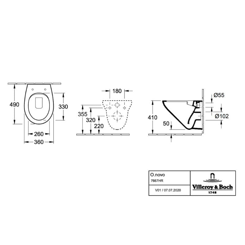 Villeroy & Boch O.novo kombipakke Hvit Villeroy & Boch Toalettpakker BF-6023673