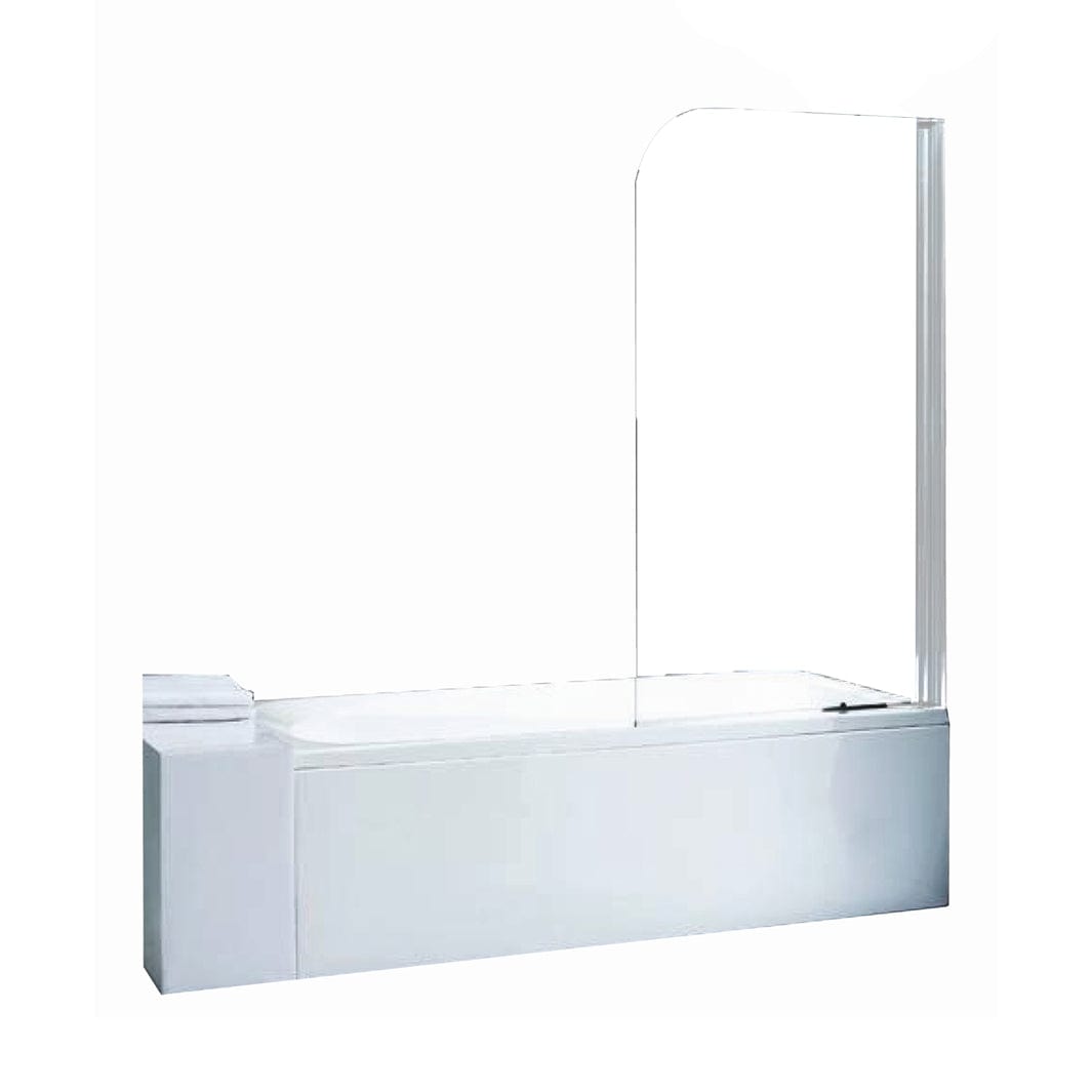 Alterna Mimas Badekarvegg XL 80 Krom / 80cm Klart Glass Badekarvegg