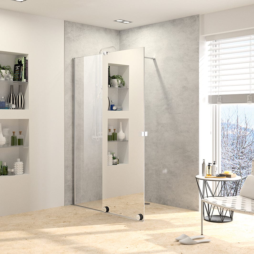 Alterna PureDay Speilglass Walk-in Dusj - B110-140cm Krom / 110-120cm / Venstre hengslet Alterna Dusjvegg BUN-BD6310005