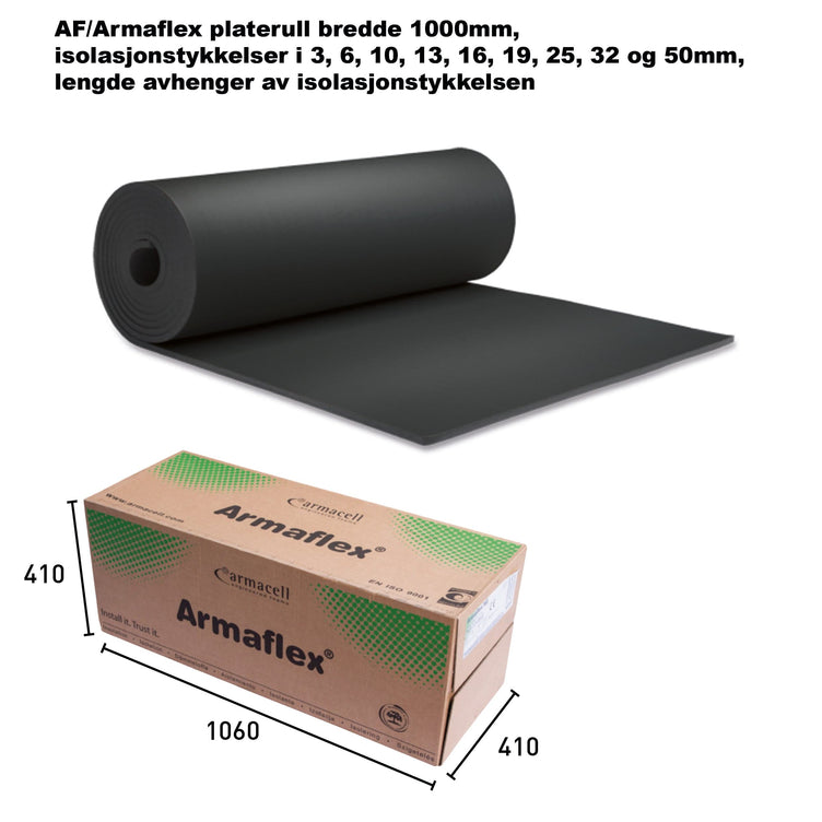 Armaflex AF Plate på Rull 6m2 - 19mm cellegummi