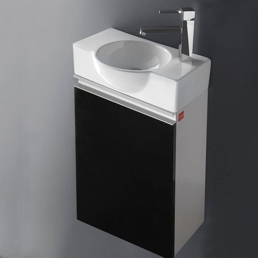 Bathco Venecia Møbelpakke Servantskap, Servant og Speil Svart Høyglans / 40cm