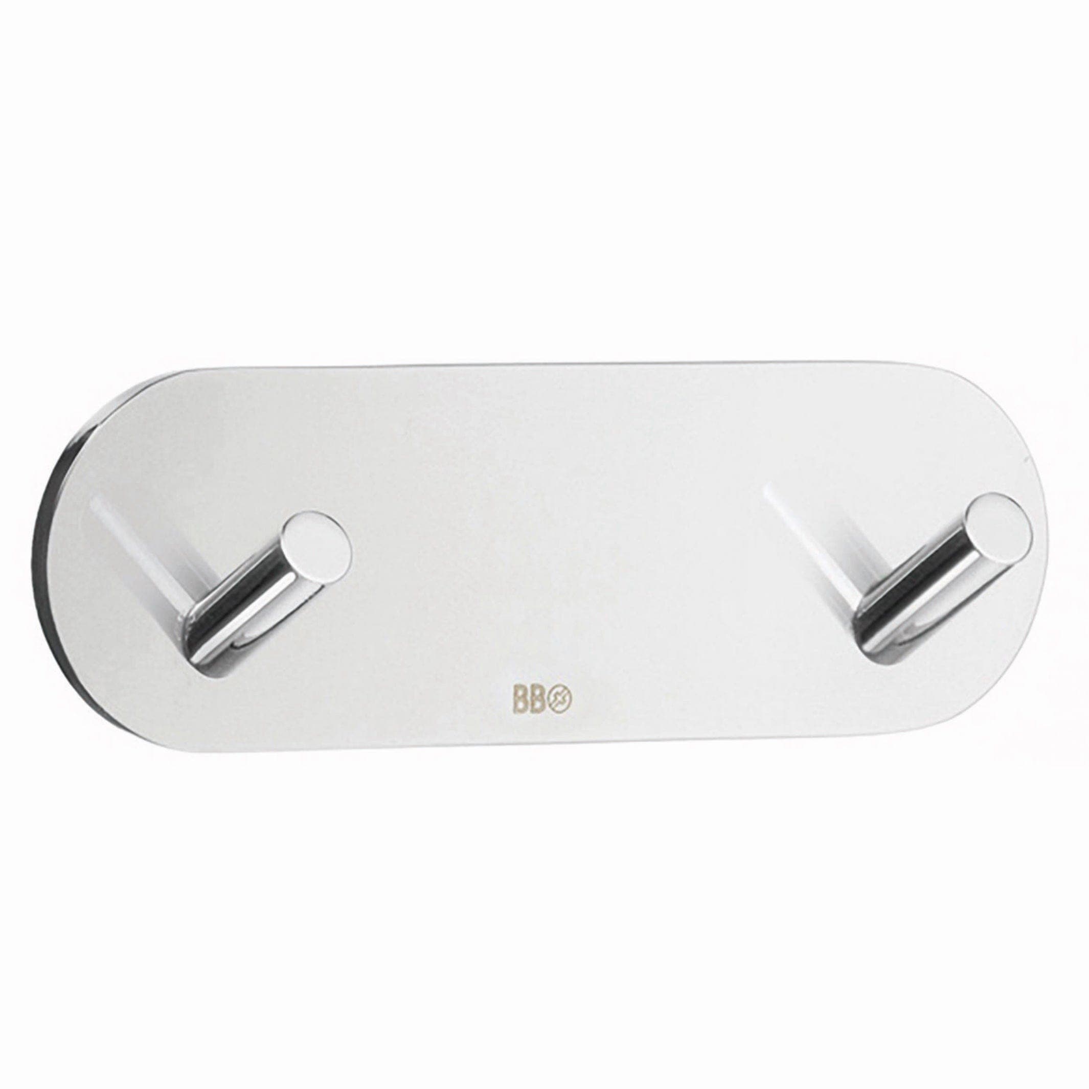 Beslagsboden Dobbel Krok 1081 - selvklebende Krom Beslagsboden Knagger SM-BK1081