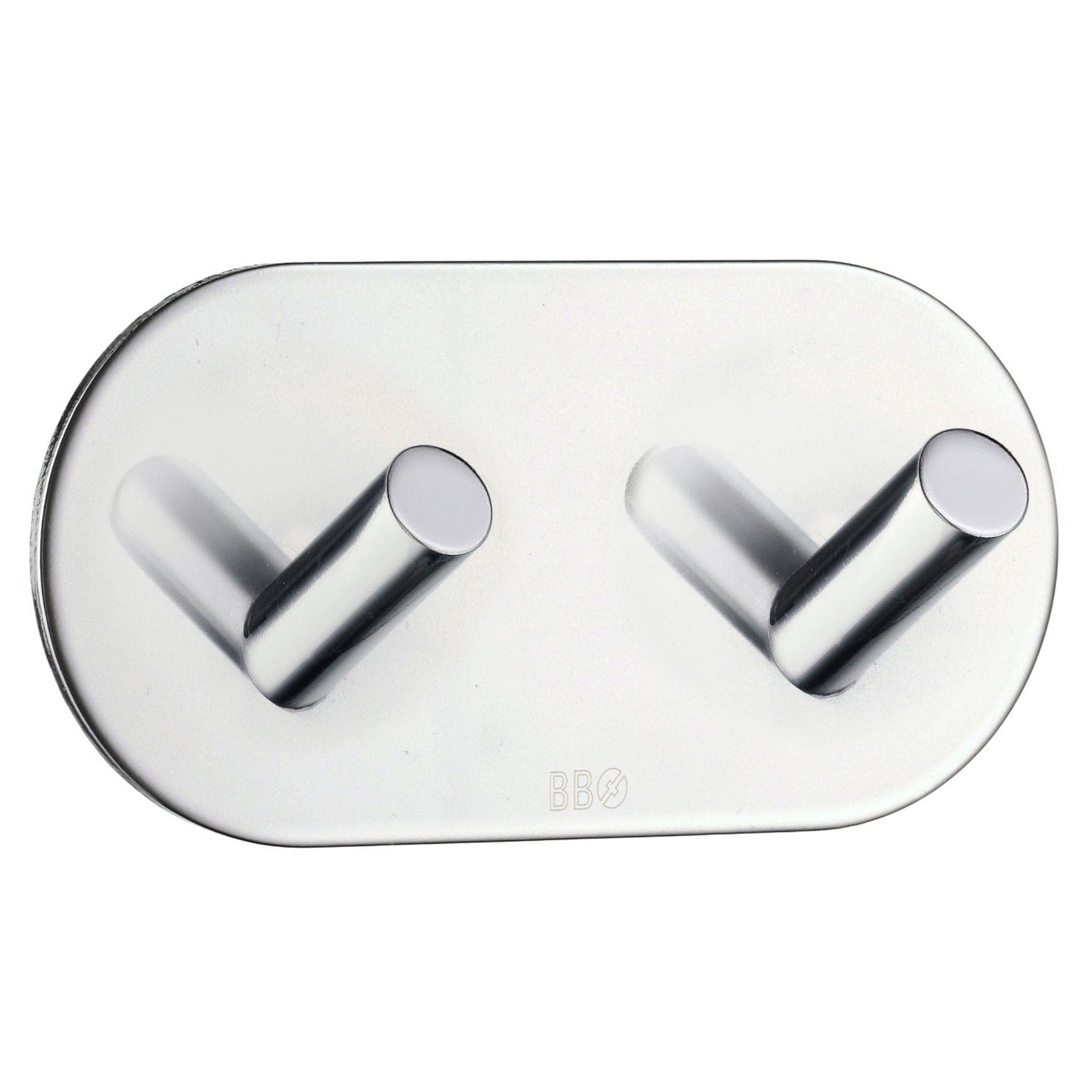 Beslagsboden Dobbel Krok 1091 - selvklebende Krom Beslagsboden Knagger SM-BK1091