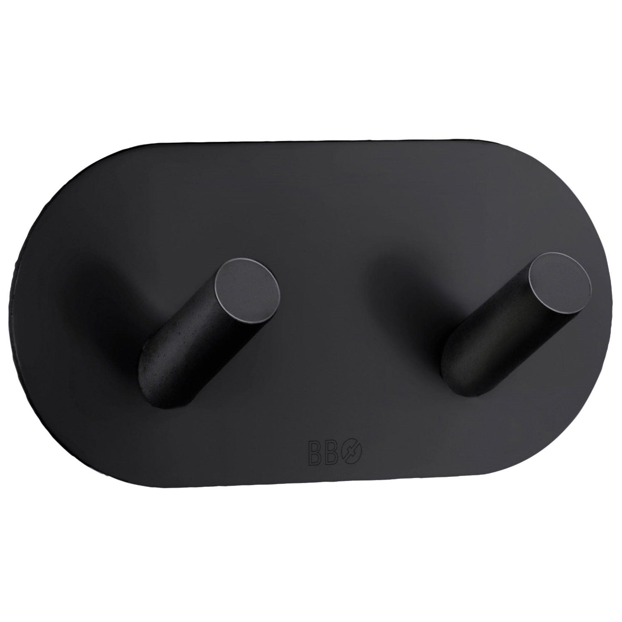 Beslagsboden Dobbel Krok 1091 - selvklebende Svart matt Beslagsboden Knagger SM-BB1091