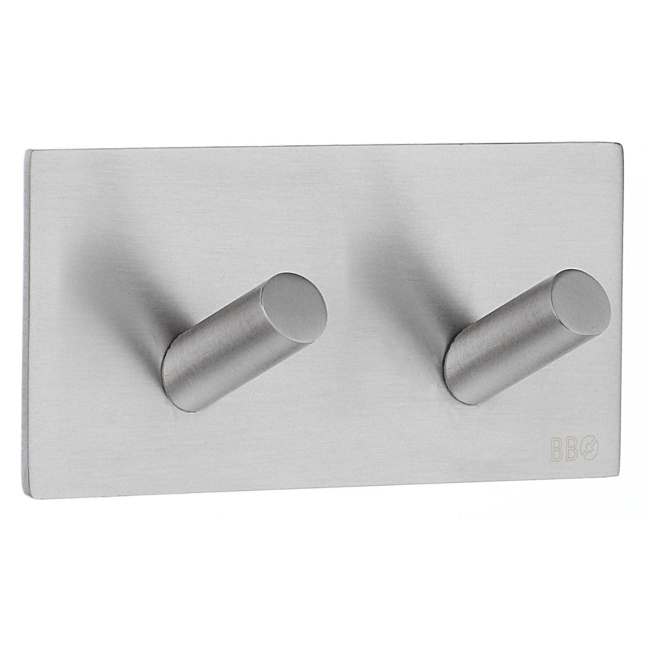 Beslagsboden Dobbel Krok 1093 - selvklebende Matt krom Beslagsboden Knagger SM-B1093