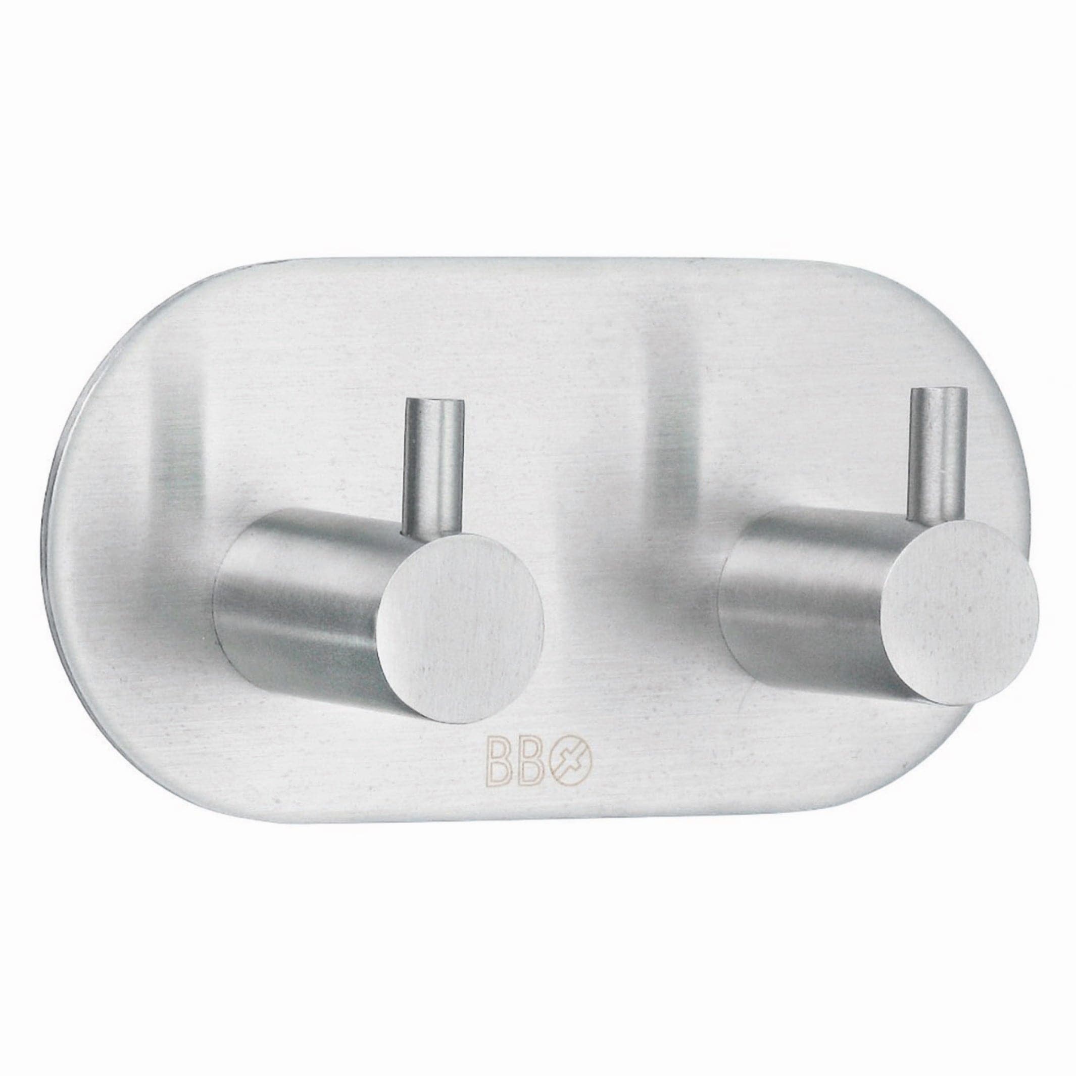 Beslagsboden Dobbel Krok 1102 - selvklebende Matt krom Beslagsboden Knagger SM-B1102