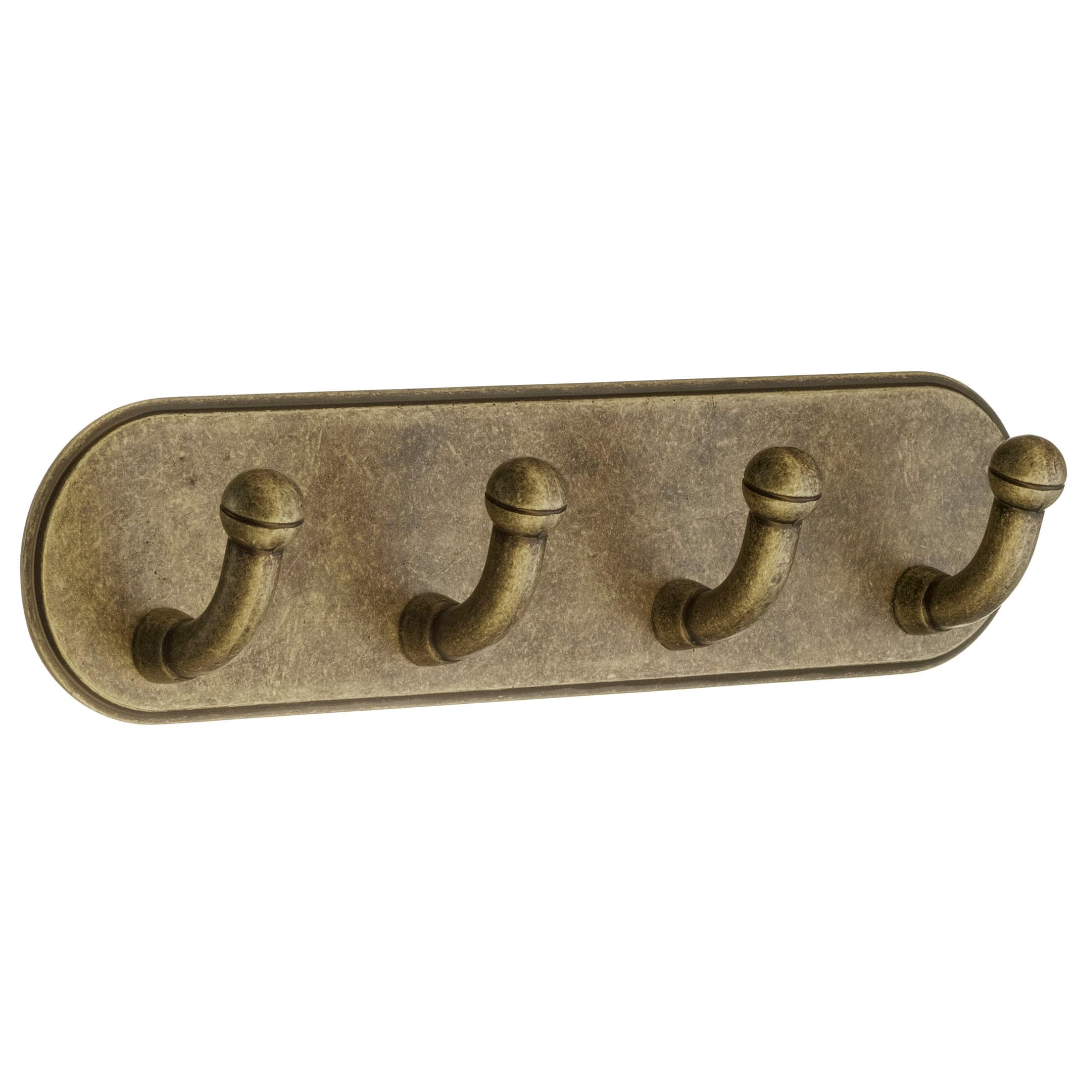 Beslagsboden Kroklist 4 Kroker 1124 - selvklebende Antikk messing Beslagsboden Knagger SM-BG1124