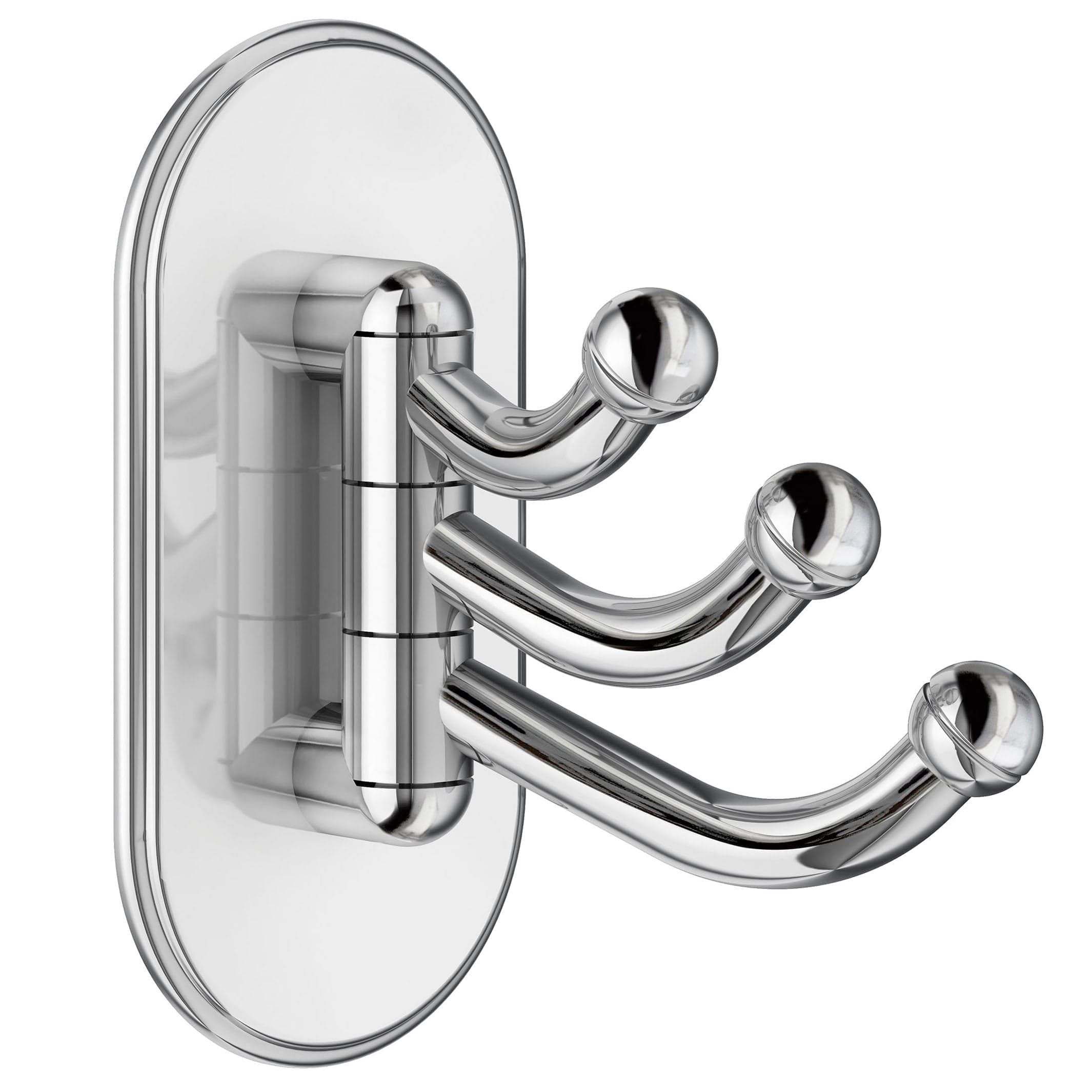 Beslagsboden Svingbar Trippelkrok 1123 - selvklebende Krom Beslagsboden Knagger SM-BK1123