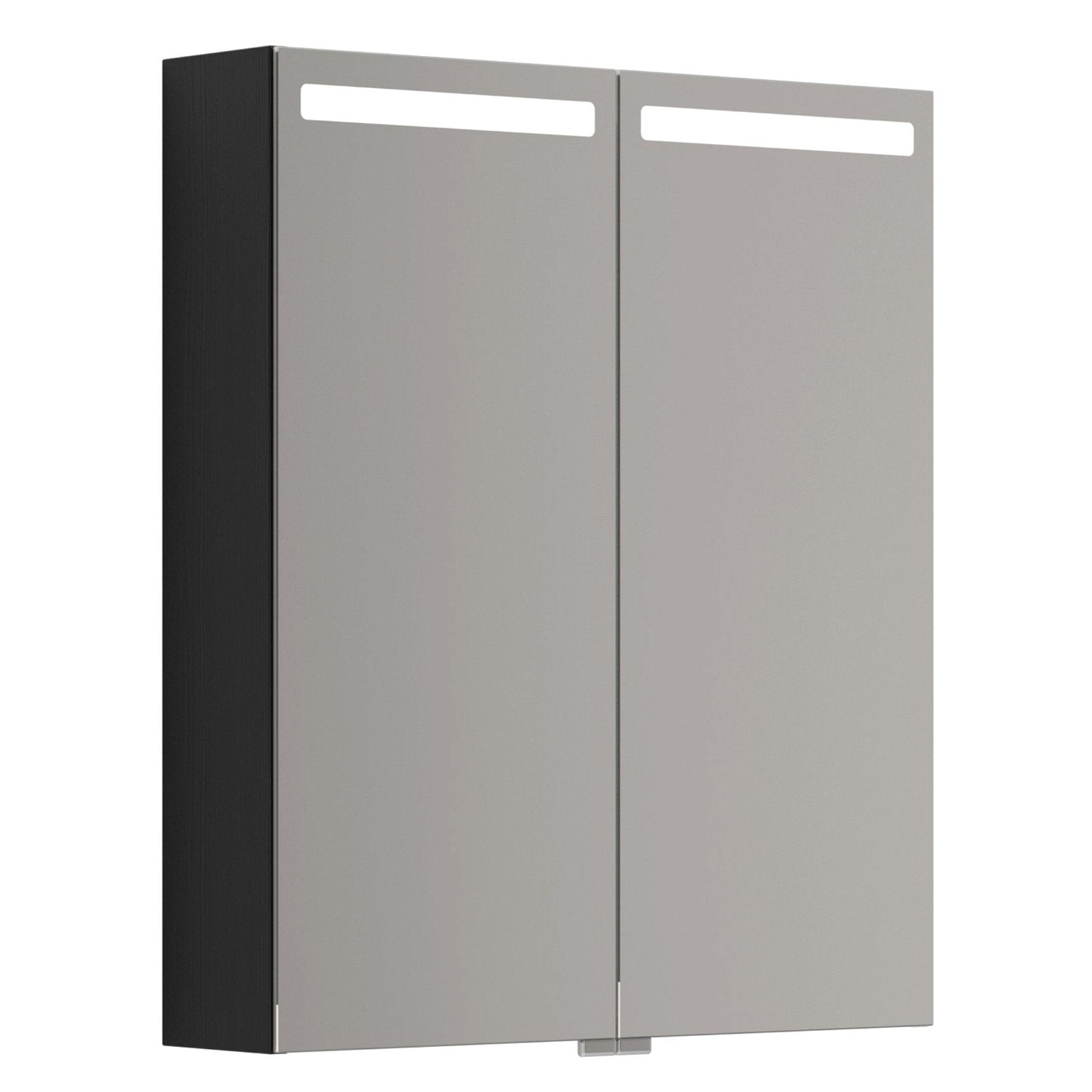 Dansani Mido+ Top Speilskap LED B50-80xH70,4cm Svart struktur / 60cm Dansani Speilskap DA-S516-129