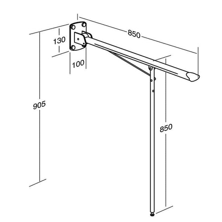 Gustavsberg 1712 Armstøtte for Vegg