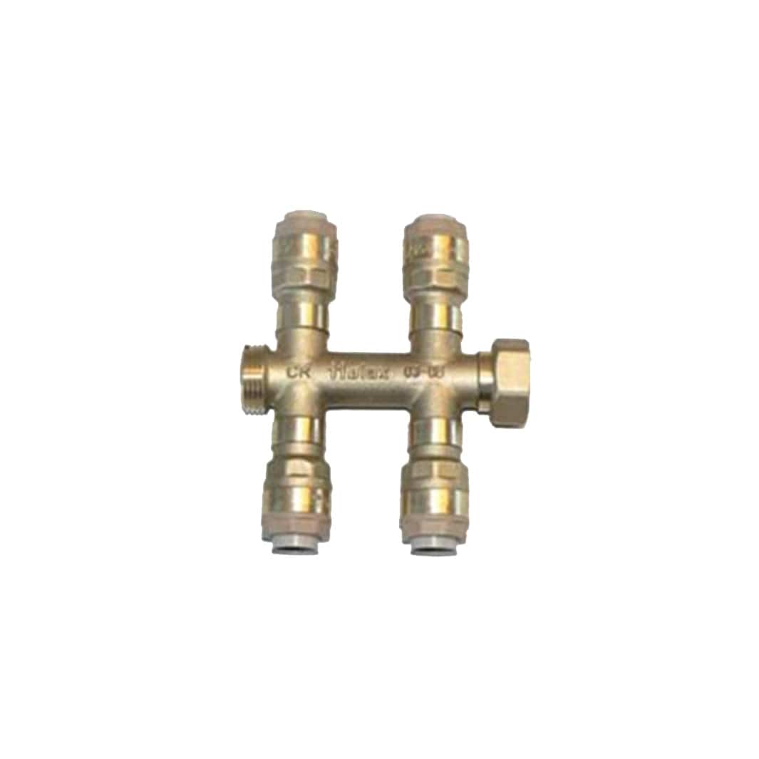 Høiax Push fordeler 15mm x 3/4" 2+2 Høiax Fordeler tappevann HO-5125352