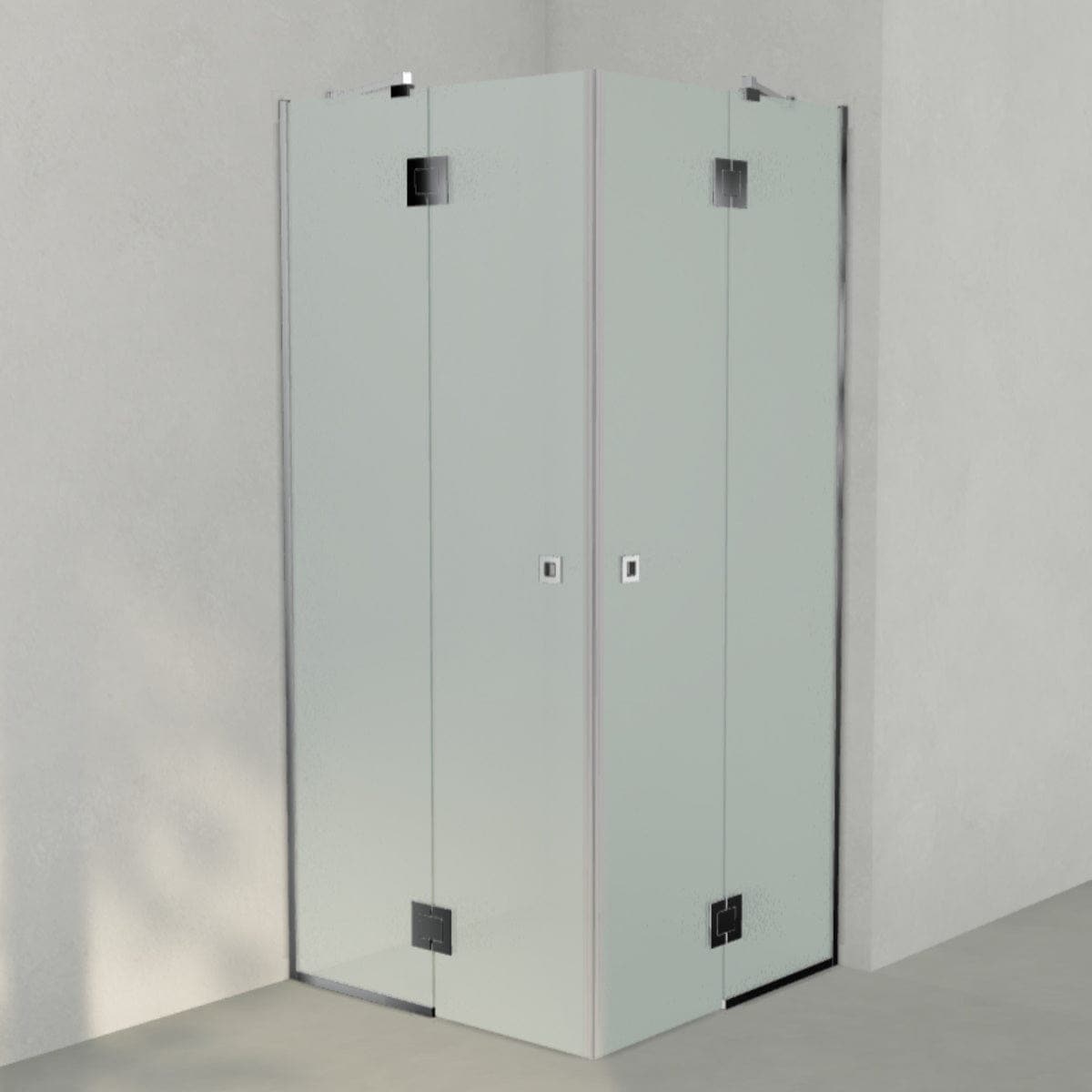 INR Dusjhjørne ARC 16 Frame Måltilpasset Krom / Måltilpasset / Frostet glass INR Iconic Nordic Rooms Dusjhjørne INR-116110300