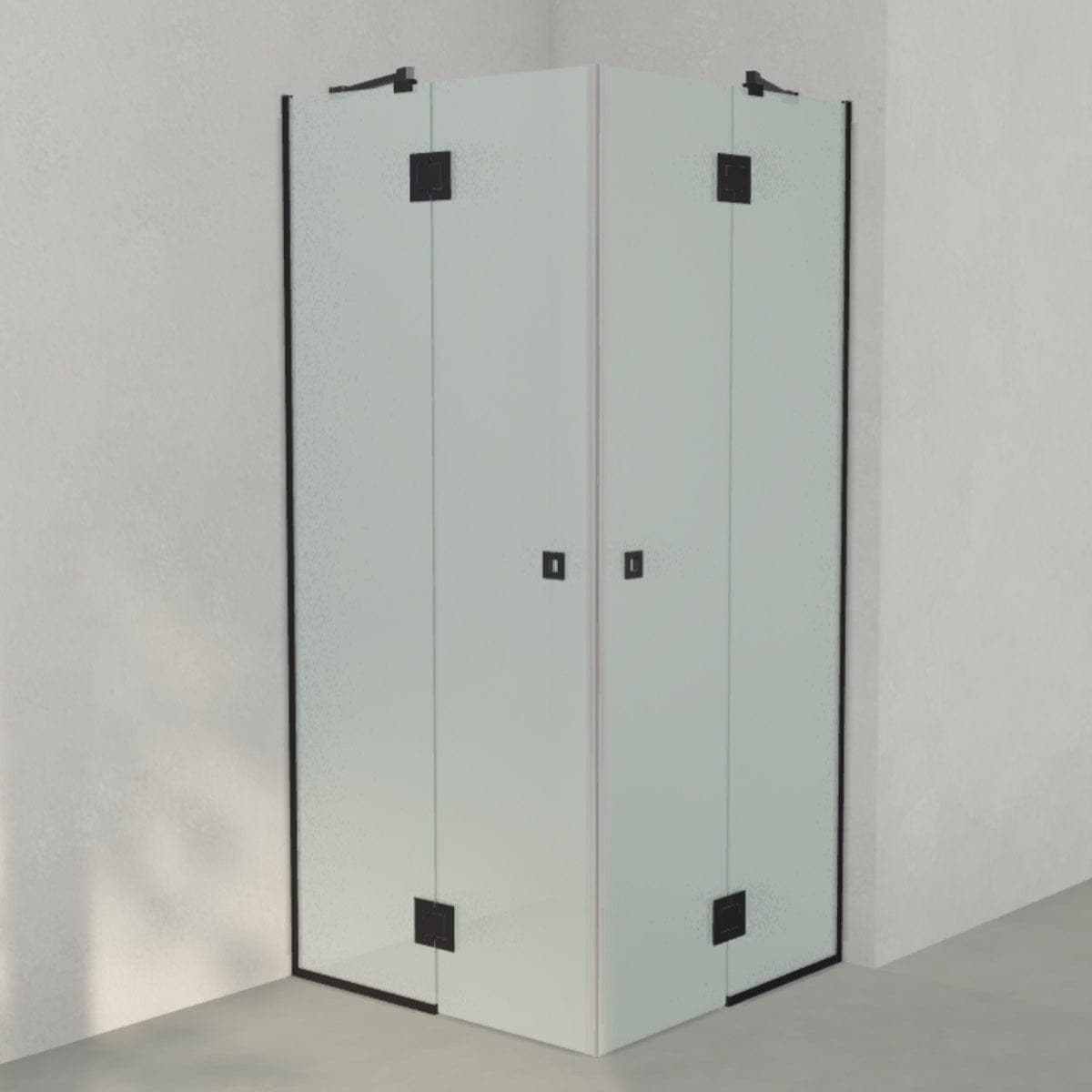 INR Dusjhjørne ARC 16 Frame Måltilpasset Svart matt / Måltilpasset / Frostet glass INR Iconic Nordic Rooms Dusjhjørne INR-116110100