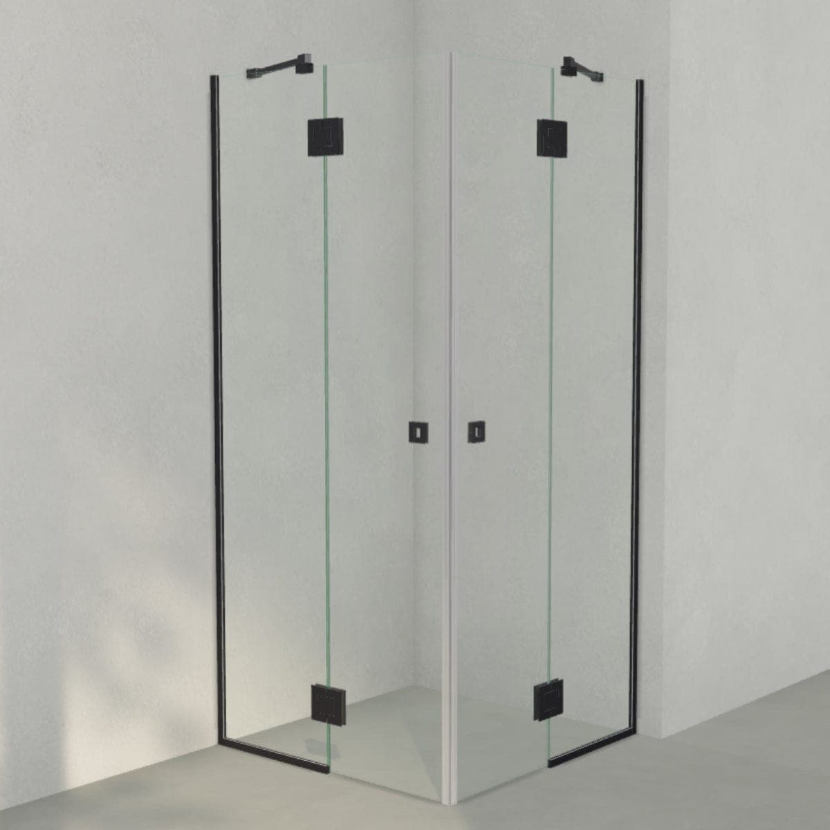 INR Dusjhjørne ARC 16 Frame Måltilpasset Svart matt / Måltilpasset / Klart glass INR Iconic Nordic Rooms Dusjhjørne INR-116102100