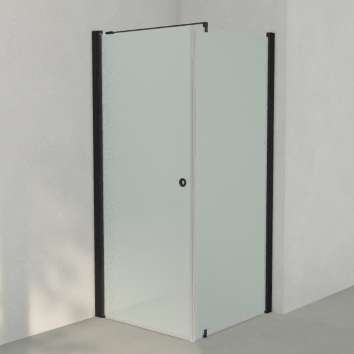 INR Dusjhjørne LINC 13 Måltilpasset Svart matt / Måltilpasset - venstre / Frostet glass INR Iconic Nordic Rooms Dusjhjørne INR-513110100