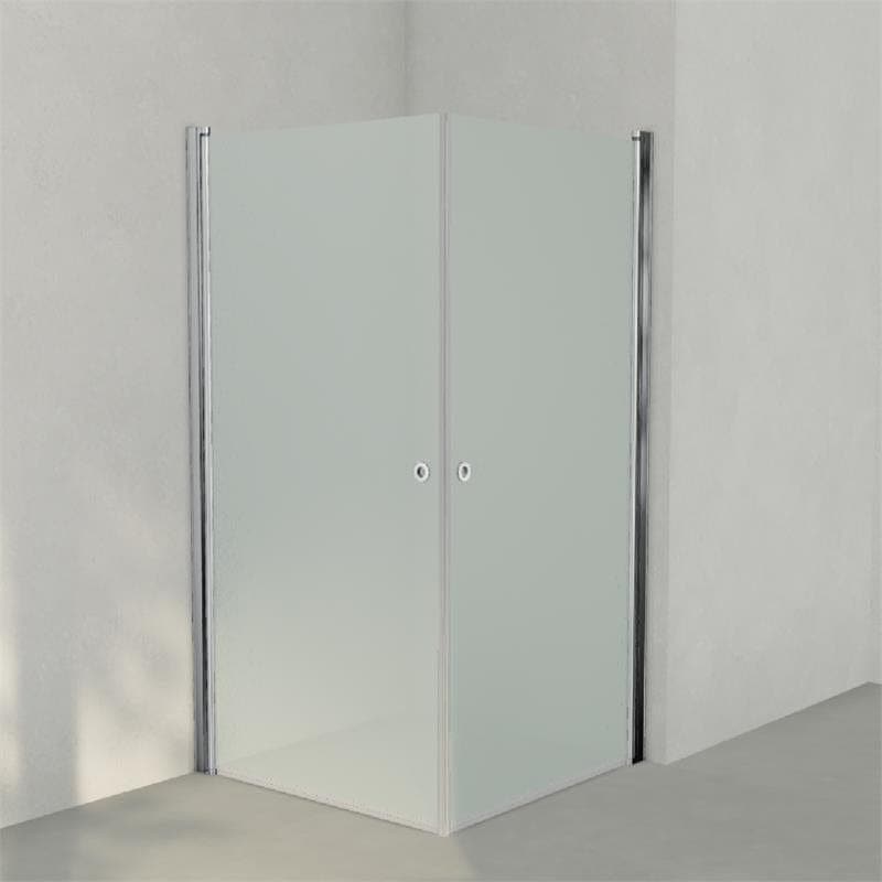 INR Dusjhjørne LINC ANGEL Frostet/Stripe Glass Krom / 100x100cm / Frostet glass INR Iconic Nordic Rooms Dusjhjørne INR-51210311