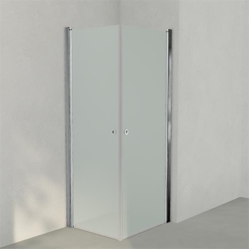 INR Dusjhjørne LINC ANGEL Frostet/Stripe Glass Krom / 70x80cm / Frostet glass INR Iconic Nordic Rooms Dusjhjørne INR-51210378
