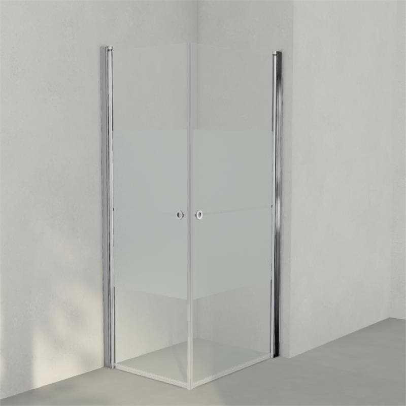 INR Dusjhjørne LINC ANGEL Frostet/Stripe Glass Krom / 70x90cm / Stripe glass INR Iconic Nordic Rooms Dusjhjørne INR-51230379