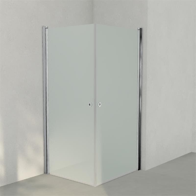 INR Dusjhjørne LINC ANGEL Frostet/Stripe Glass Krom / 90x100cm / Frostet glass INR Iconic Nordic Rooms Dusjhjørne INR-51210391