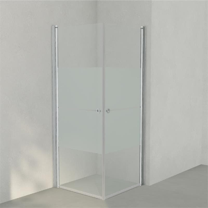 INR Dusjhjørne LINC ANGEL Frostet/Stripe Glass Matt aluminium / 80x80cm / Stripe glass INR Iconic Nordic Rooms Dusjhjørne INR-51230988