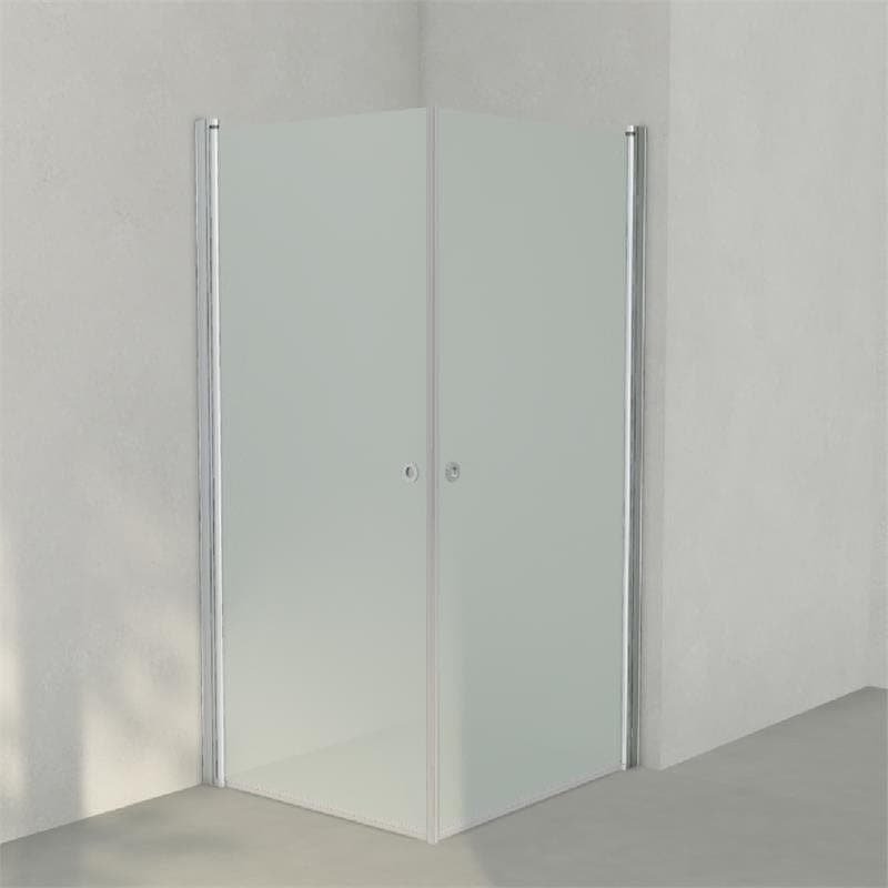 INR Dusjhjørne LINC ANGEL Frostet/Stripe Glass Matt aluminium / 90x100cm / Frostet glass INR Iconic Nordic Rooms Dusjhjørne INR-51210991