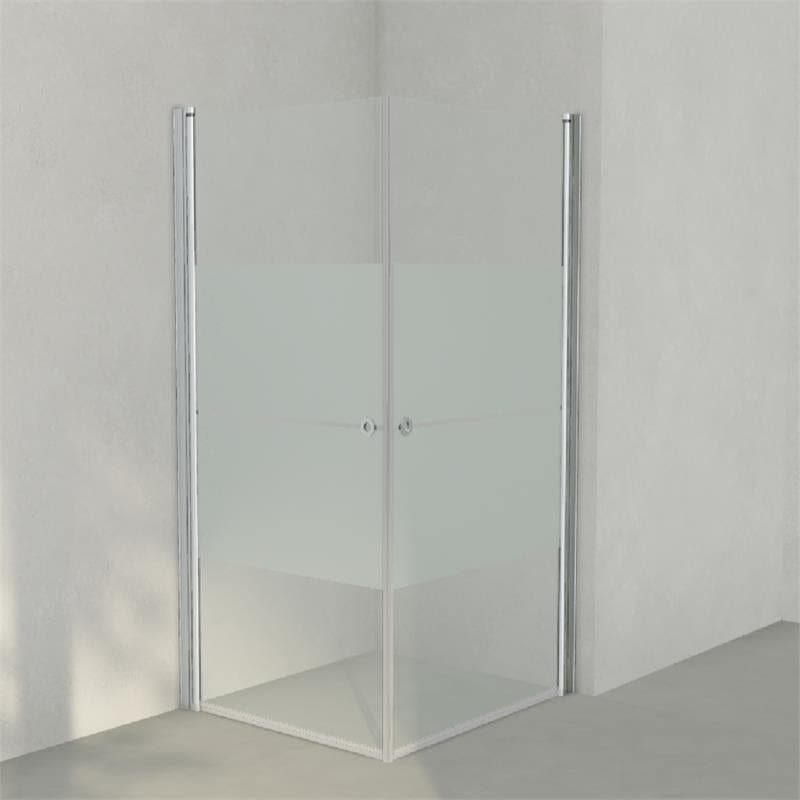 INR Dusjhjørne LINC ANGEL Frostet/Stripe Glass Matt aluminium / 90x100cm / Stripe glass INR Iconic Nordic Rooms Dusjhjørne INR-51230991