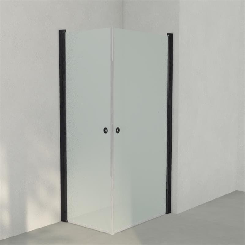 INR Dusjhjørne LINC ANGEL Frostet/Stripe Glass Svart matt / 70x100cm / Frostet glass INR Iconic Nordic Rooms Dusjhjørne INR-51210171