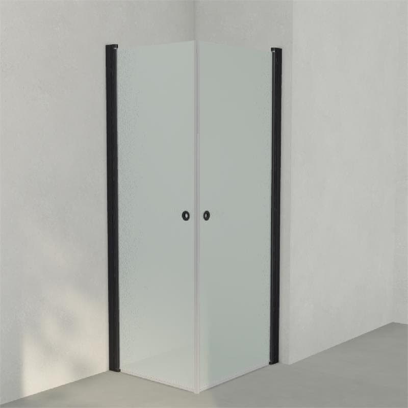 INR Dusjhjørne LINC ANGEL Frostet/Stripe Glass Svart matt / 70x80cm / Frostet glass INR Iconic Nordic Rooms Dusjhjørne INR-51210178