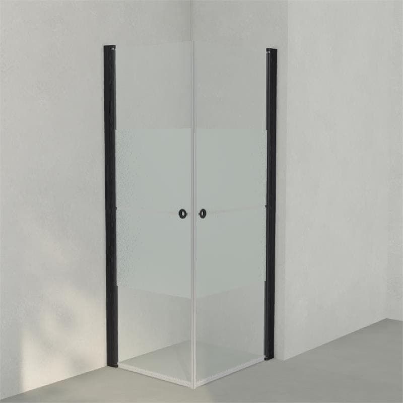 INR Dusjhjørne LINC ANGEL Frostet/Stripe Glass Svart matt / 70x80cm / Stripe glass INR Iconic Nordic Rooms Dusjhjørne INR-51230178