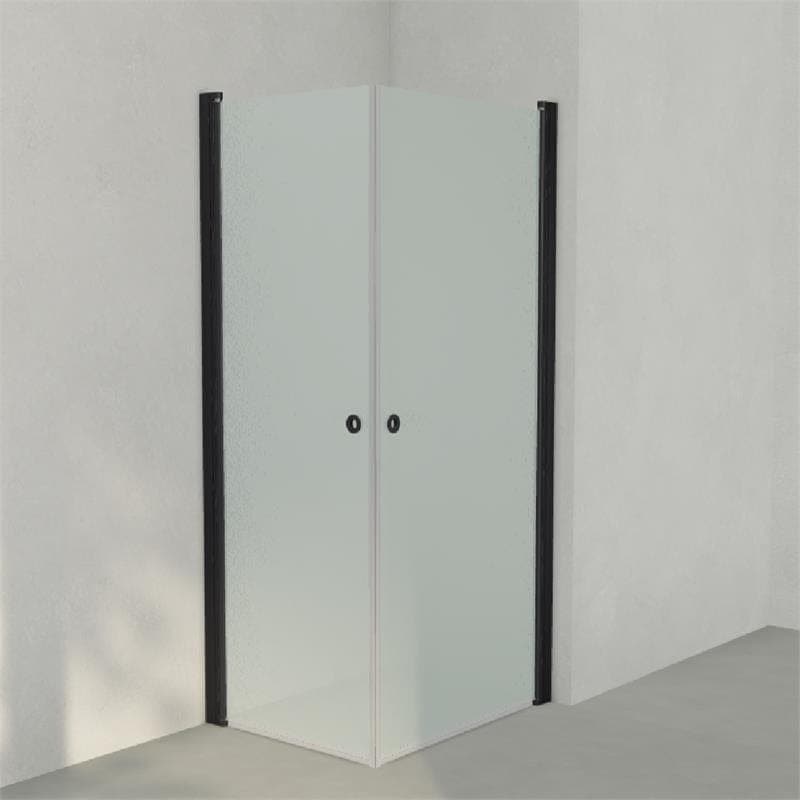 INR Dusjhjørne LINC ANGEL Frostet/Stripe Glass Svart matt / 70x90cm / Frostet glass INR Iconic Nordic Rooms Dusjhjørne INR-51210179