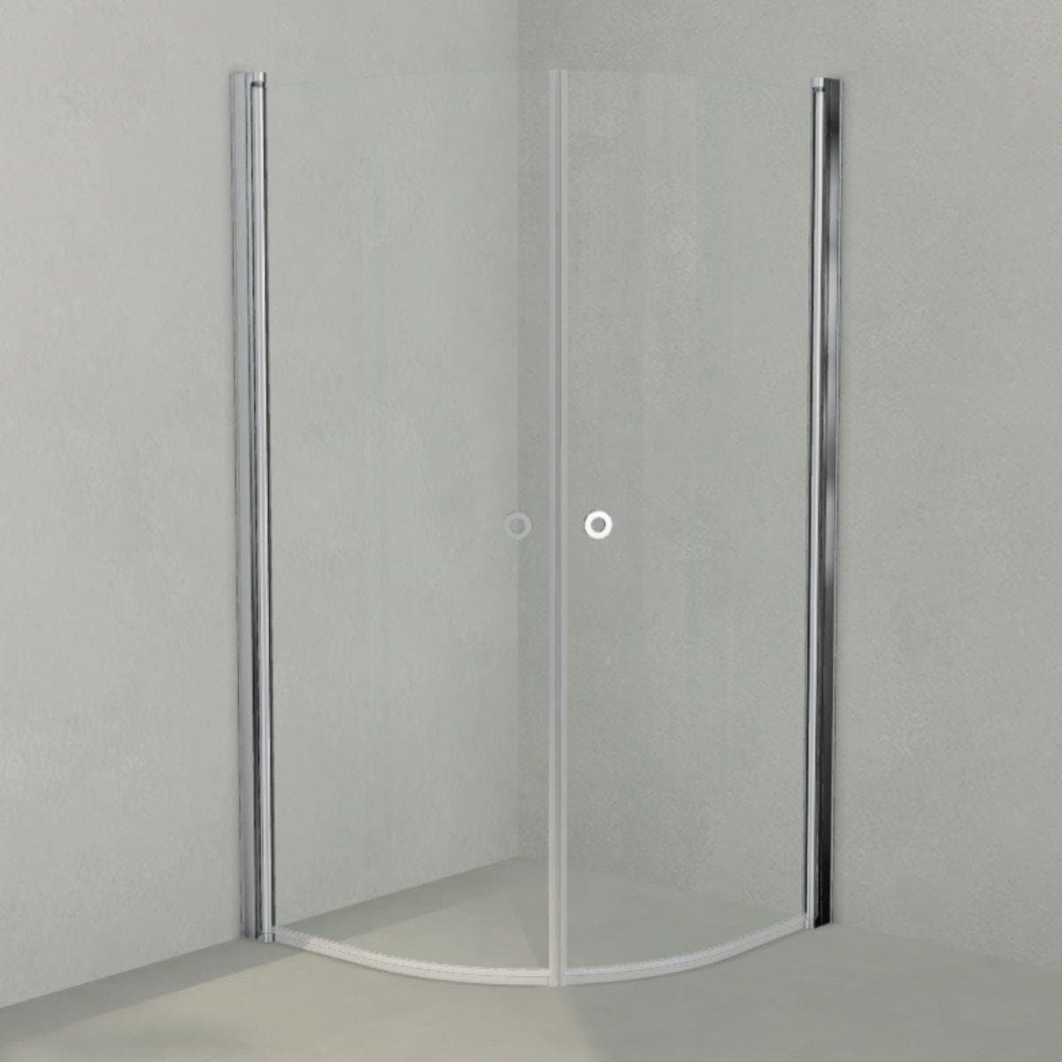 INR Iconic Nordic Rooms Dusjhjørne Linc Niagara Lav Modell H180cm - 90x90cm Krom / Klart Glass